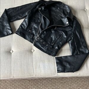 DAHLI Australia Vegan Leather Black Moto Jacket Size Small
